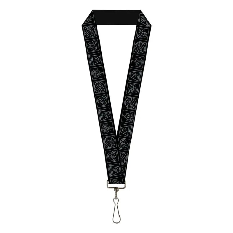Buckle - Down Avatar the Last Airbender Bending Elements Icons Black Gray - Lanyard - Storybrooke Treasure