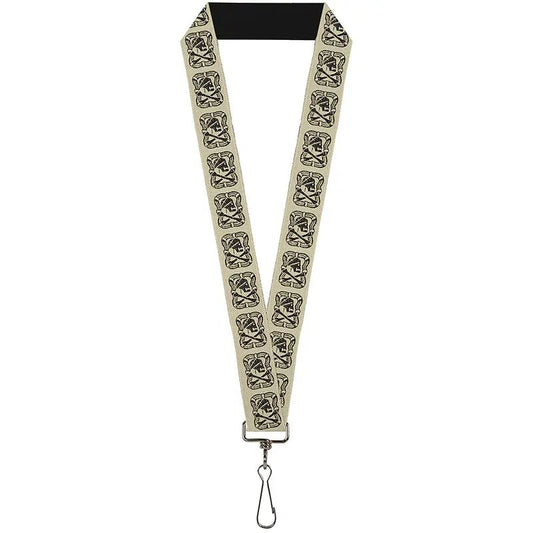 Buckle - Down Jack Sparrow's Flag Skull Icon Badge Cream Black - Lanyard - Storybrooke Treasure